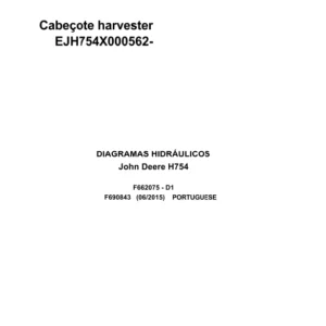 John Deere Harvester Head H754 F690843 D1 2015 Hydraulic Diagram Portuguese PDF