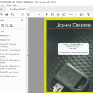 John Deere 803 & 805 Plantadeiras Catálogo de Peças PDF Download (Português)