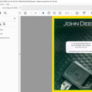 John Deere PLATAFORMA DE CORTE 314 316 319 323 CATÁLOGO DE PEÇAS - PDF DOWNLOAD (Portuguese)