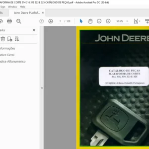John Deere PLATAFORMA DE CORTE 314 316 319 323 E 325 CATÁLOGO DE PEÇAS - PDF DOWNLOAD (Portuguese)