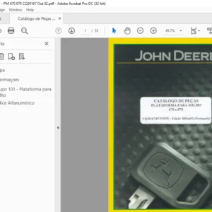 John Deere 670 & 870 Plataforma para Milho Catálogo de Peças PDF (Português)