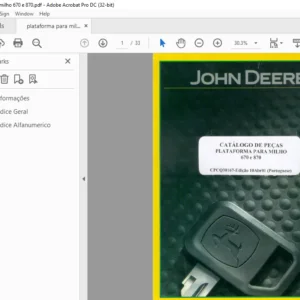 John Deere PLATAFORMA PARA MILHO 670 e 870 CATÁLOGO DE PEÇAS - PDF DOWNLOAD (Portuguese)