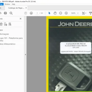John Deere PLATAFORMA PARA MILHO 670 e 870 CATÁLOGO DE PEÇAS - PDF DOWNLOAD (Português)