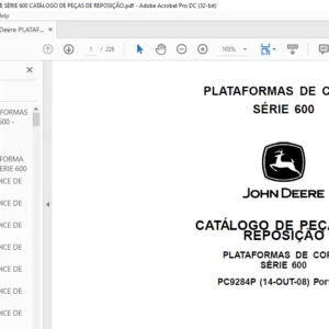 John Deere PLATAFORMAS DE CORTE SÉRIE 600 CATÁLOGO DE PEÇAS DE REPOSIÇÃO - PDF DOWNLOAD(Portuguese)