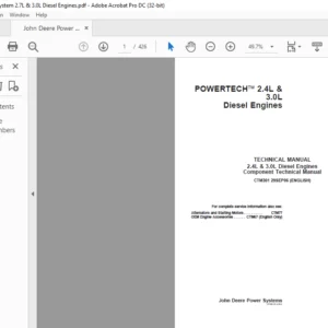 John Deere POWERTECH 2.4L & 3.0L Diesel Engines Technical Manual - PDF DOWNLOAD