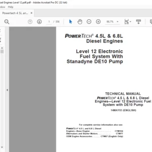 John Deere POWERTECH 4.5 L & 6.8 L Diesel Engines—Level 12 Technical Manual - PDF DOWNLOAD