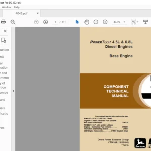 John Deere POWERTECH 4.5L & 6.8L Diesel Engines Base Engine Technical Manual - PDF DOWNLOAD