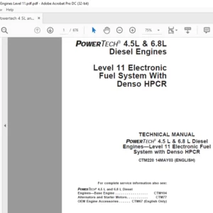 John Deere POWERTECH 4.5L & 6.8L Diesel Engines Level 11 Technical Manual  - PDF DOWNLOAD