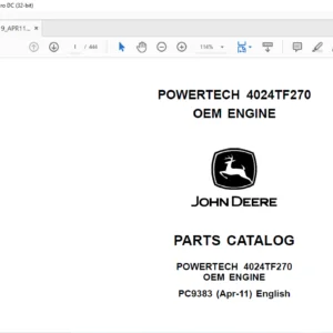 John Deere POWERTECH 4024TF270 OEM ENGINE PARTS CATALOG MANUAL - PDF DOWNLOAD