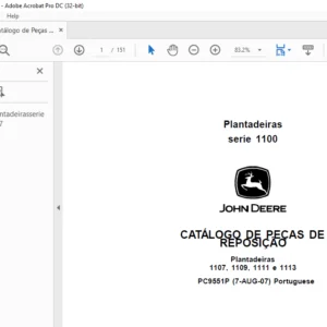 John Deere 1100 Series Plantadeiras Catálogo de Peças PDF Download (Português)