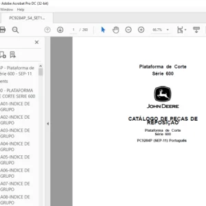 John Deere Plataforma de Corte Série 600 CATÁLOGO DE PEÇAS DE REPOSIÇÃO - PDF DOWNLOAD (Português)