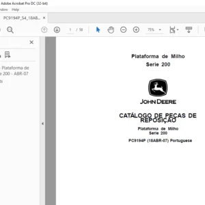 John Deere Plataforma de Milho Serie 200 CATÁLOGO DE PEÇAS DE REPOSIÇÃO - PDF DOWNLOAD