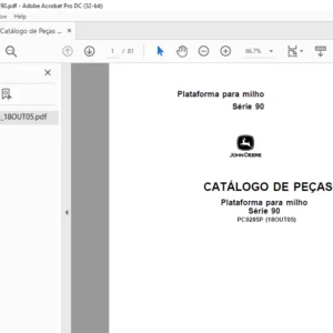John Deere Plataforma para milho Série 90 CATÁLOGO DE PEÇAS - PDF DOWNLOAD (Portuguese)