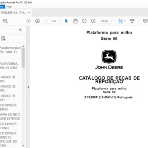 John Deere 90 Series Plataforma para Milho Catálogo de Peças PDF (Português)