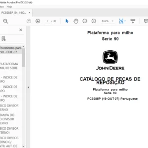 John Deere Plataforma para milho Serie 90 CATÁLOGO DE PEÇAS DE REPOSIÇÃO - PDF DOWNLOAD (Portuguese)