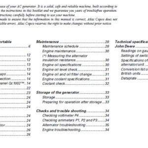 John Deere QAS 250 AC Generators Instruction Manual - PDF DOWNLOAD