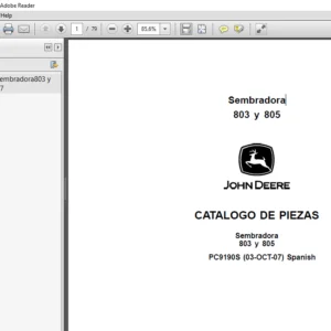 John Deere Sembradora 803 y 805 CATALOGO DE PIEZAS - PDF DOWNLOAD(Spanish)