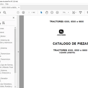John Deere TRACTORES 6300 6500 e 6600 CATALOGO DE PIEZAS - PDF DOWNLOAD (Spanish)