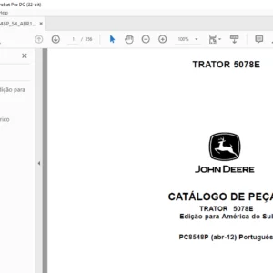 John Deere TRATOR 5078E CATÁLOGO DE PEÇAS - PDF DOWNLOAD (Português)