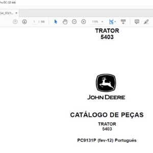 John Deere TRATOR 5403 CATÁLOGO DE PEÇAS - PDF DOWNLOAD (Português)