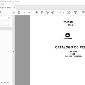 John Deere TRATOR 7505 CATÁLOGO DE PEÇAS - PDF DOWNLOAD (Portuguese)