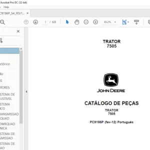 John Deere TRATOR 7505 CATÁLOGO DE PEÇAS - PDF DOWNLOAD (Português)
