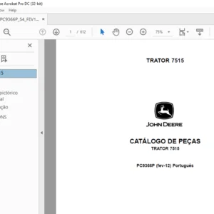 John Deere TRATOR 7515 CATÁLOGO DE PEÇAS - PDF DOWNLOAD(Português)