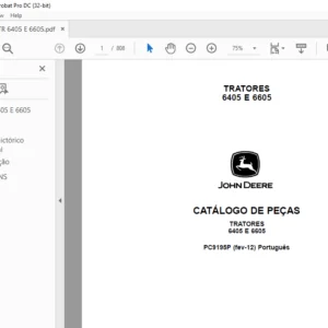 John Deere TRATORES 6405 E 6605 CATÁLOGO DE PEÇAS - PDF DOWNLOAD (Português)