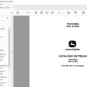 John Deere TRATORES 6405 E 6605 CATÁLOGO DE PEÇAS - PDF DOWNLOAD (Português)
