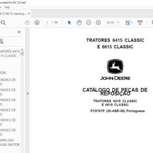 John Deere TRATORES 6415 CLASSIC E 6615 CLASSIC CATÁLOGO DE PEÇAS DE REPOSIÇÃO - PDF DOWNLOAD
