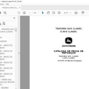 John Deere TRATORES 6415 CLASSIC E 6615 CLASSIC CATÁLOGO DE PEÇAS DE REPOSIÇÃO - PDF DOWNLOAD (Portuguese)