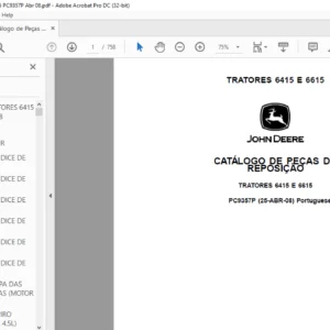 John Deere TRATORES 6415 E 6615 CATÁLOGO DE PEÇAS DE REPOSIÇÃO - PDF DOWNLOAD (Portuguese)