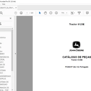 John Deere Tractor 6125E CATÁLOGO DE PEÇAS - PDF DOWNLOAD (Português)