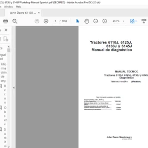 John Deere Tractores 6110J 6125J 6130J y 6145J Manual de Diagnostico Manual Tecnico - PDF DOWNLOAD (Spanish)