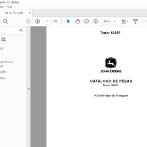 John Deere Trator 5085E CATÁLOGO DE PEÇAS - PDF DOWNLOAD (Português)