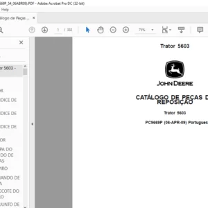 John Deere Trator 5603 CATÁLOGO DE PEÇAS DE REPOSIÇÃO - PDF DOWNLOAD (Portuguese)