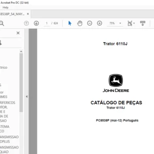 John Deere Trator 6110J CATÁLOGO DE PEÇAS - PDF DOWNLOAD (Português)