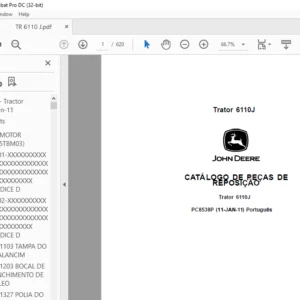 John Deere Trator 6110J CATÁLOGO DE PEÇAS DE REPOSIÇÃO - PDF DOWNLOAD (Português)