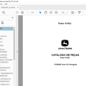 John Deere Trator 6165J CATÁLOGO DE PEÇAS - PDF DOWNLOAD (Português)