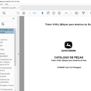 John Deere Trator 6180J CATÁLOGO DE PEÇAS - PDF DOWNLOAD (Português)