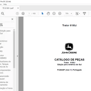 John Deere Trator 6180J CATÁLOGO DE PEÇAS - PDF DOWNLOAD (Português)
