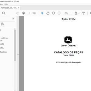 John Deere Trator 7210J CATÁLOGO DE PEÇAS - PDF DOWNLOAD (Português)