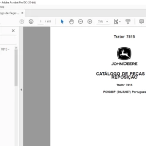 John Deere Trator 7815 CATÁLOGO DE PEÇAS DE REPOSIÇÃO - PDF DOWNLOAD (Portuguese)