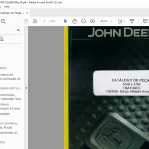 John Deere Tratores 5600 e 5700 CATÁLOGO DE PEÇAS - PDF DOWNLOAD (Português)