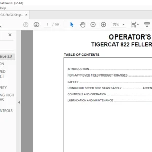 TIGERCAT 822 FELLER BUNCHER OPERATOR'S MANUAL - PDF DOWNLOAD