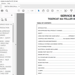 TIGERCAT 822 FELLER BUNCHER SERVICE MANUAL - PDF DOWNLOAD