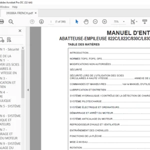 TIGERCAT 822C L822C 830C L830C ABATTEUSE-EMPILEUSE MANUEL D'ENTRETIEN - PDF DOWNLOAD (French)