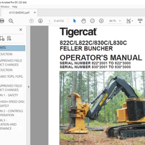 TIGERCAT 822C L822C 830C L830C FELLER BUNCHER OPERATOR'S MANUAL - PDF DOWNLOAD