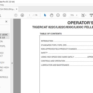TIGERCAT 822C L822C 830C L830C FELLER BUNCHER OPERATOR'S MANUAL - PDF DOWNLOAD