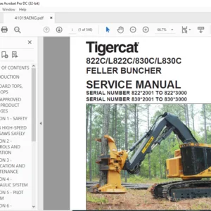 TIGERCAT 822C L822C 830C L830C FELLER BUNCHER SERVICE MANUAL - PDF DOWNLOAD
